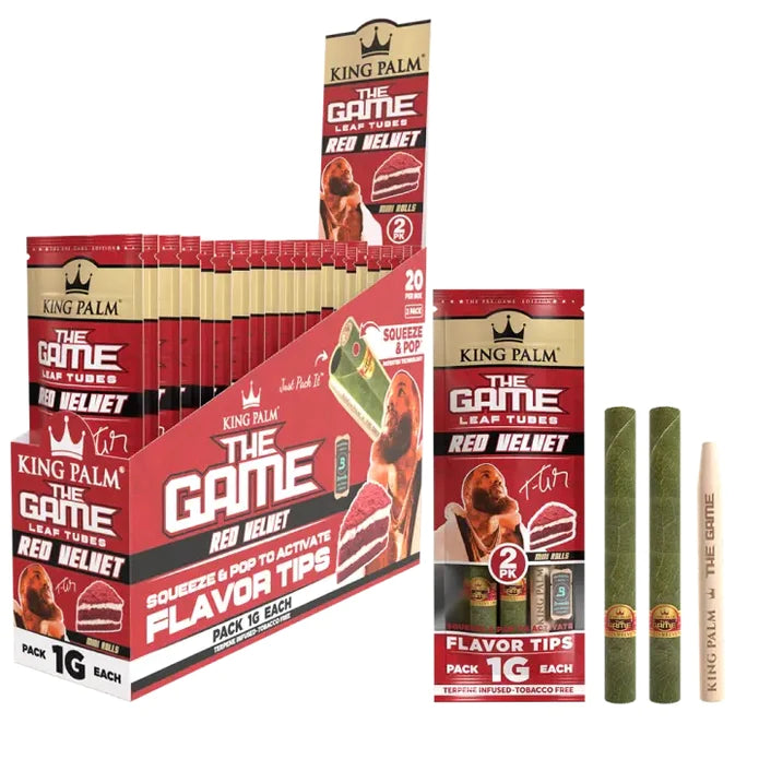 KING PALM THE GAME RED VELVET LEAF TUBES MINI ROLLS